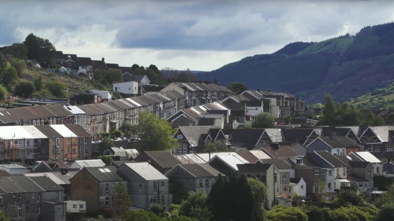 Rows of houses on a Welsh hill